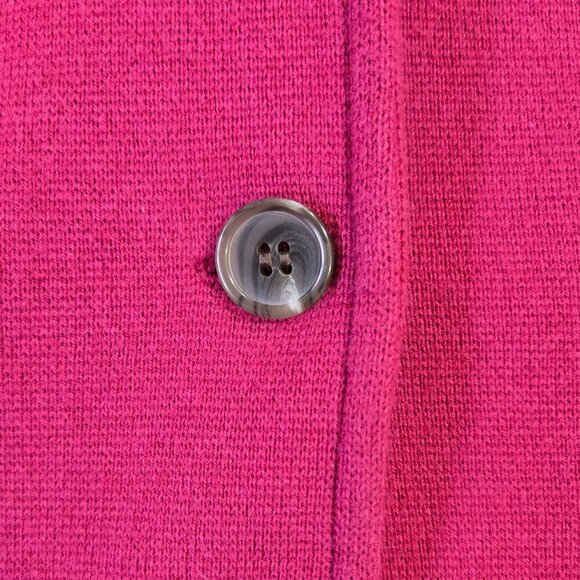 J. Crew 100% Cotton Dark Pink Button-Up Sweater Blazer Preppy Barbie G9309 - Picture 5 of 9